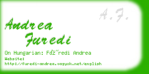 andrea furedi business card
